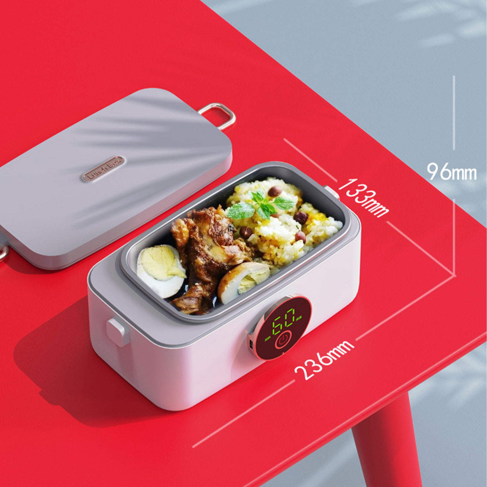 Heating Lunch Box Battery Powered 5-Gear Heated Food Warmer Portable